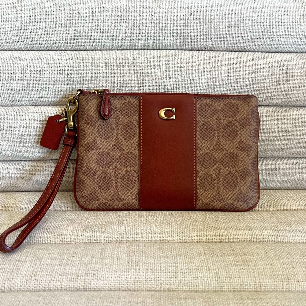 COACH Small Signature Canvas Wristlet
